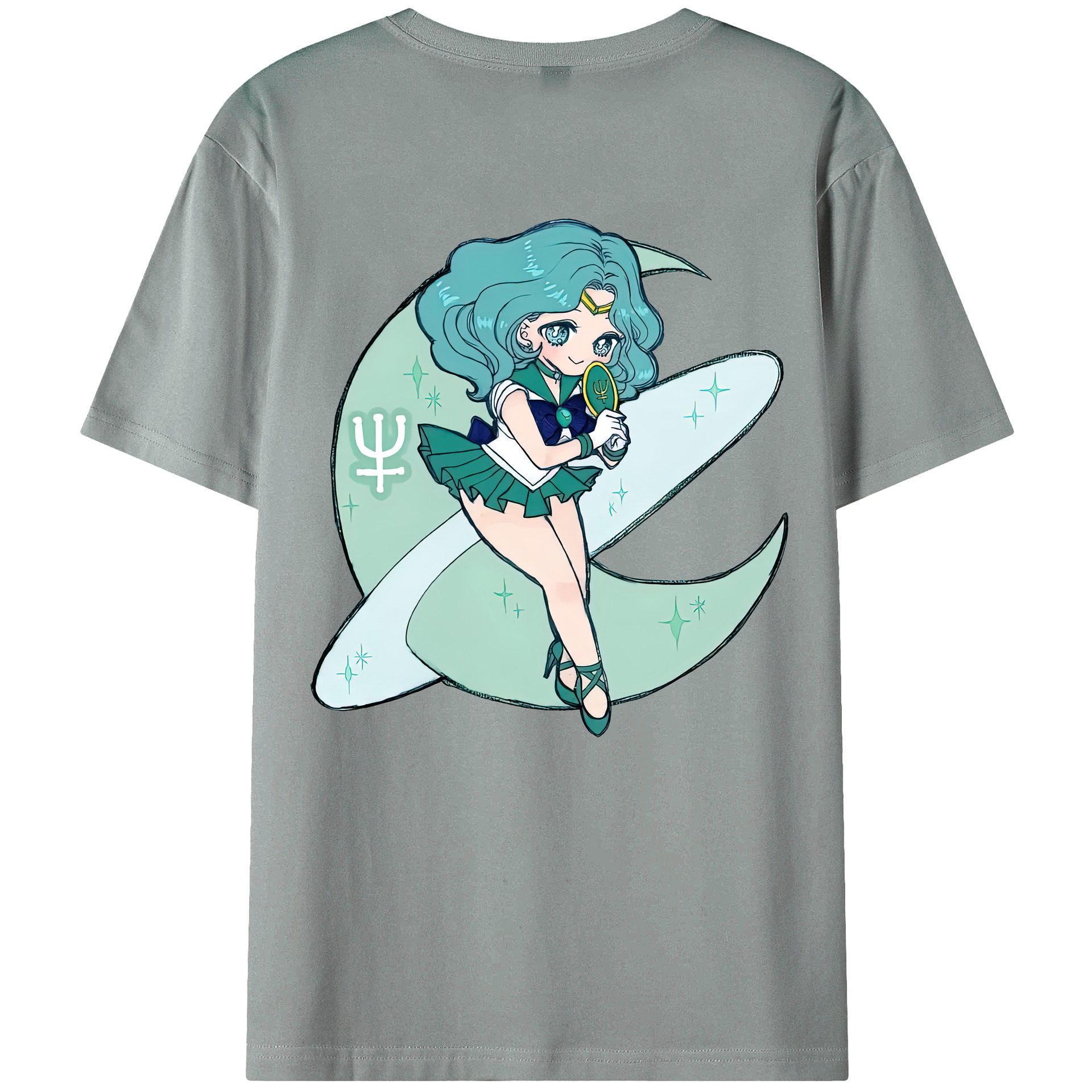 （画像用） 美少女戦士セーラームーン 海王 みちる（かいおう みちる） Sailor Moon Kaiou Michiru 綿100％ メンズ半袖Tシャツ（バックプリント） 通気性
